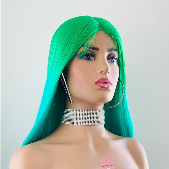 Gorgeous Ocean Green & Blue Premium Fiber Lace Front Wig! - Picture 5 of 14